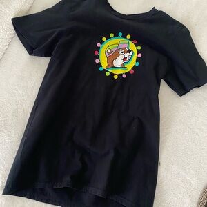 Women's Black Graphic Tee with Colorful Design